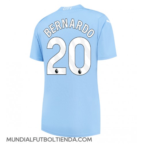 Camiseta Manchester City Bernardo Silva #20 Primera Equipación Replica 2023-24 para mujer mangas cortas